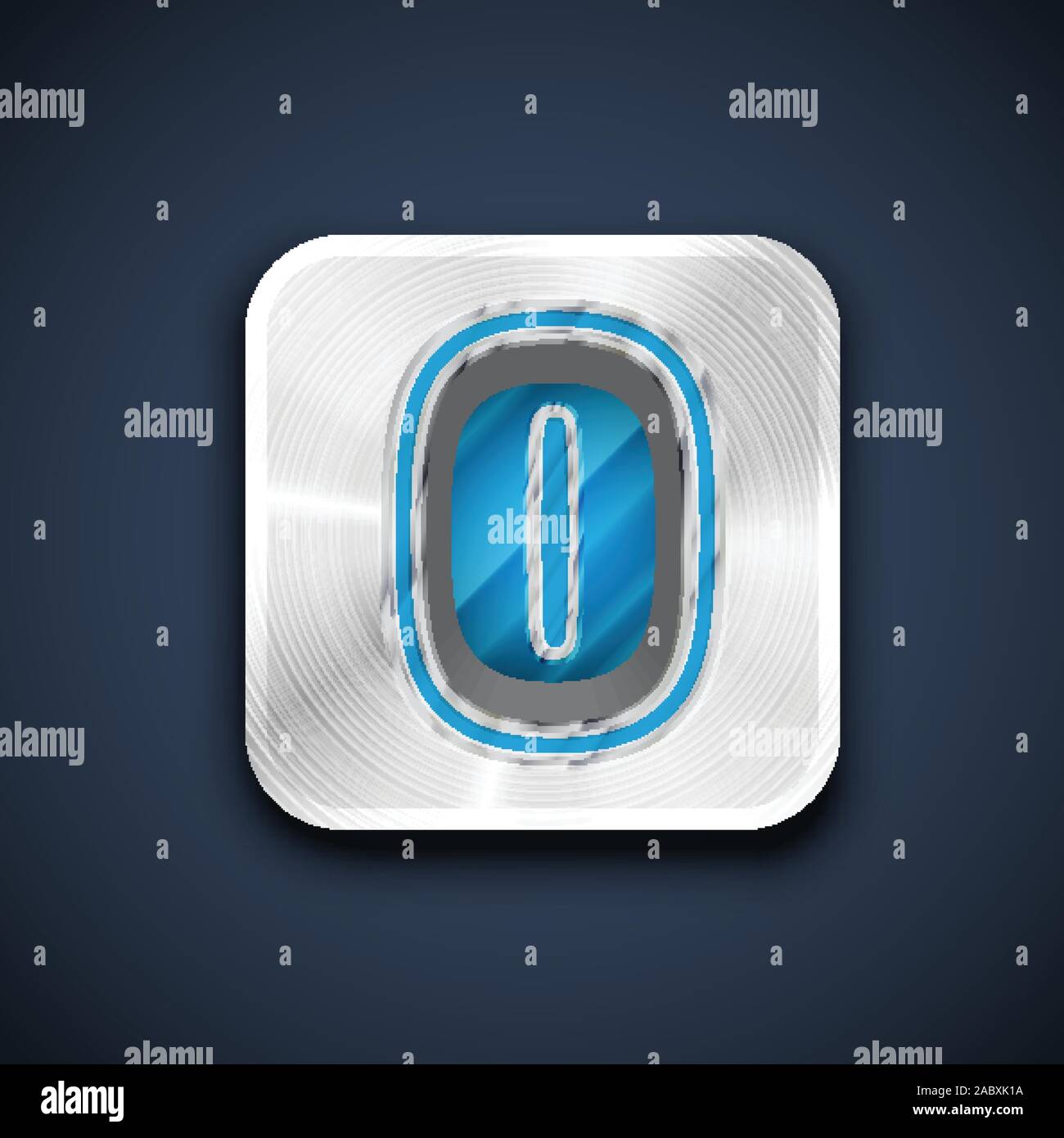 Metallic 3D character from a font set, vector illustration Stock Vector