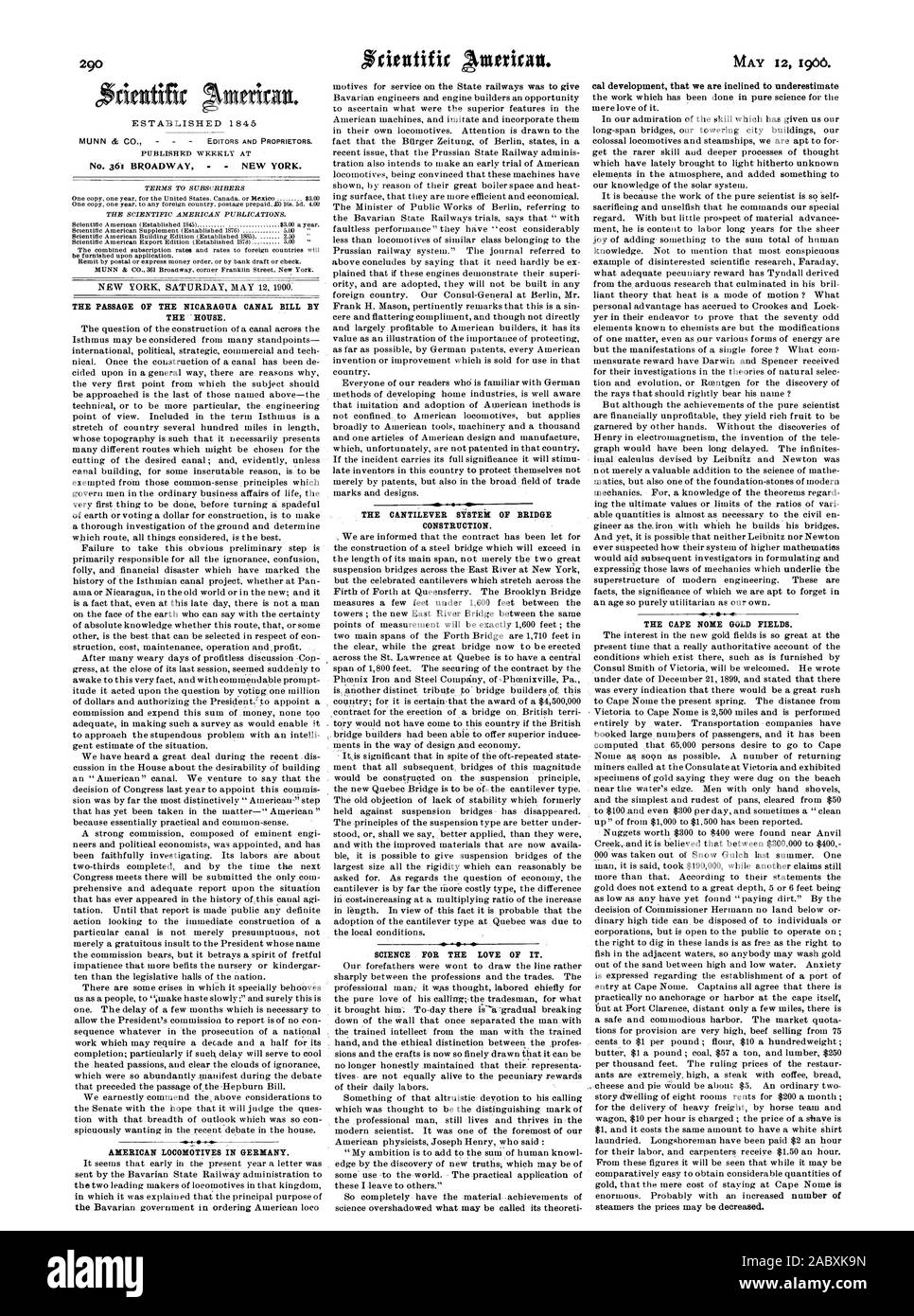 290, scientific american, 1900-05-12 Stock Photo