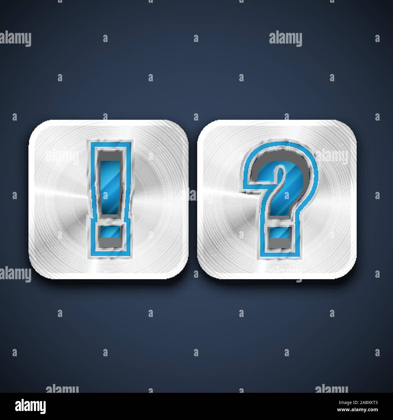 Metallic 3D character from a font set, vector illustration Stock Vector