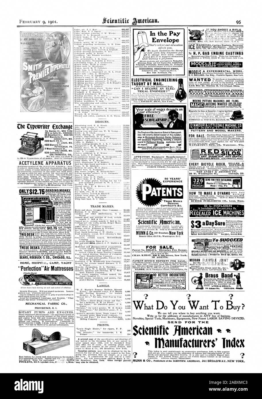 Cbe typewriter Excbange 1M Barclay St NEW YORK 124 La Salle St. CHICAGO 38 Bromfield St. BOSTON KANSAS CITY MO. ST. LOUIS. MO SAN FRANCISC CAL. ACETYLENE APPARATUS SQME ROLL TOP OAK perfectly satisfac. the greatest value heard of the equal of desks that others sell at almost double the HOME HOSPITAL CAMP YACHT 'Perfection'Air Mattresses (Cover drawn back showing air sack and method of inflation.) MECHANICAL FABRIC CO. PROVIDENCE R. I. Ve Melo brake .1. I I. Leonliii rtll  6106:5 Vehicle steering mechanism I'. Nen lifili773 Voting machine Trommlits & 'borers Mili987 V nleaniging tongs A. .I. I Stock Photo