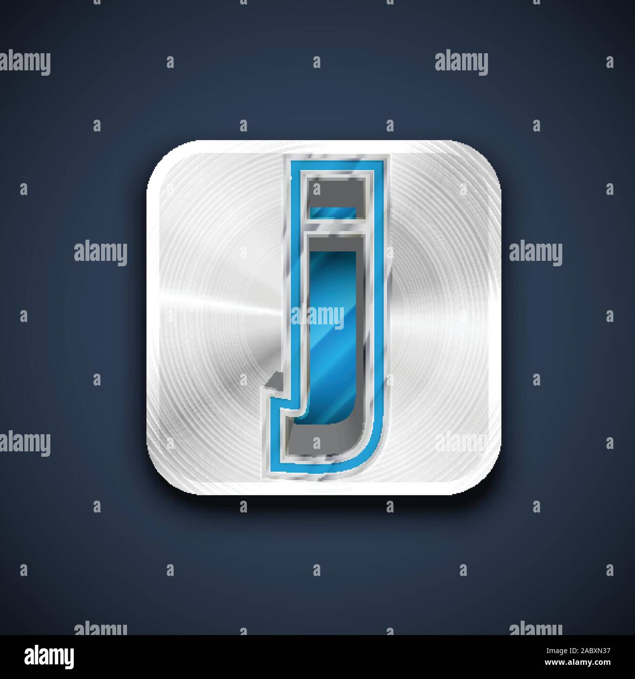 Metallic 3D character from a font set, vector illustration Stock Vector