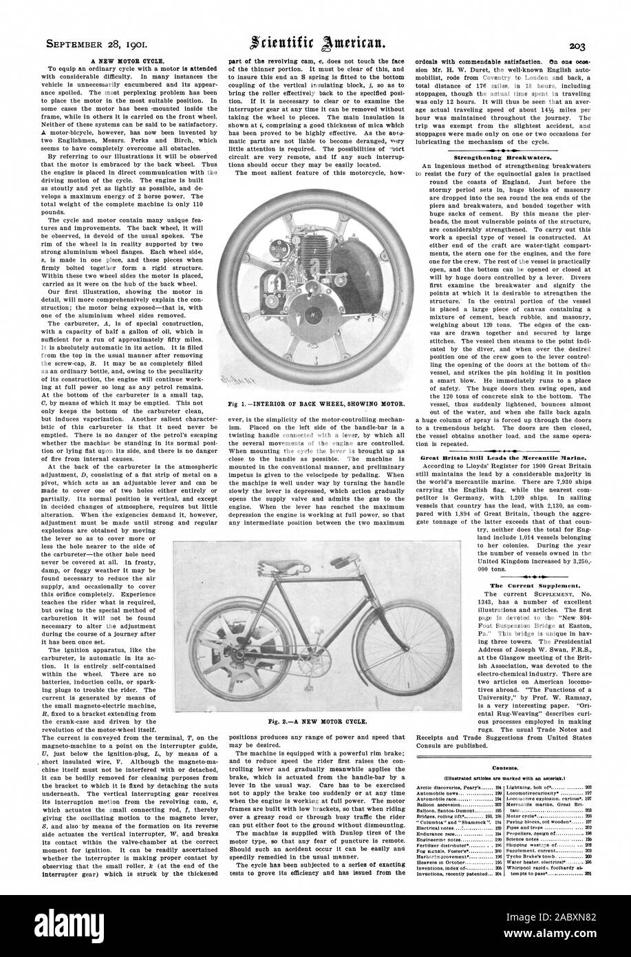 Strengthening Breakwaters. Great Britain Still Leads the Mercantile Marine. The Current Supplement. Contents. (Illustrated articles are marked with an asterisk.), scientific american, 1901-09-28 Stock Photo