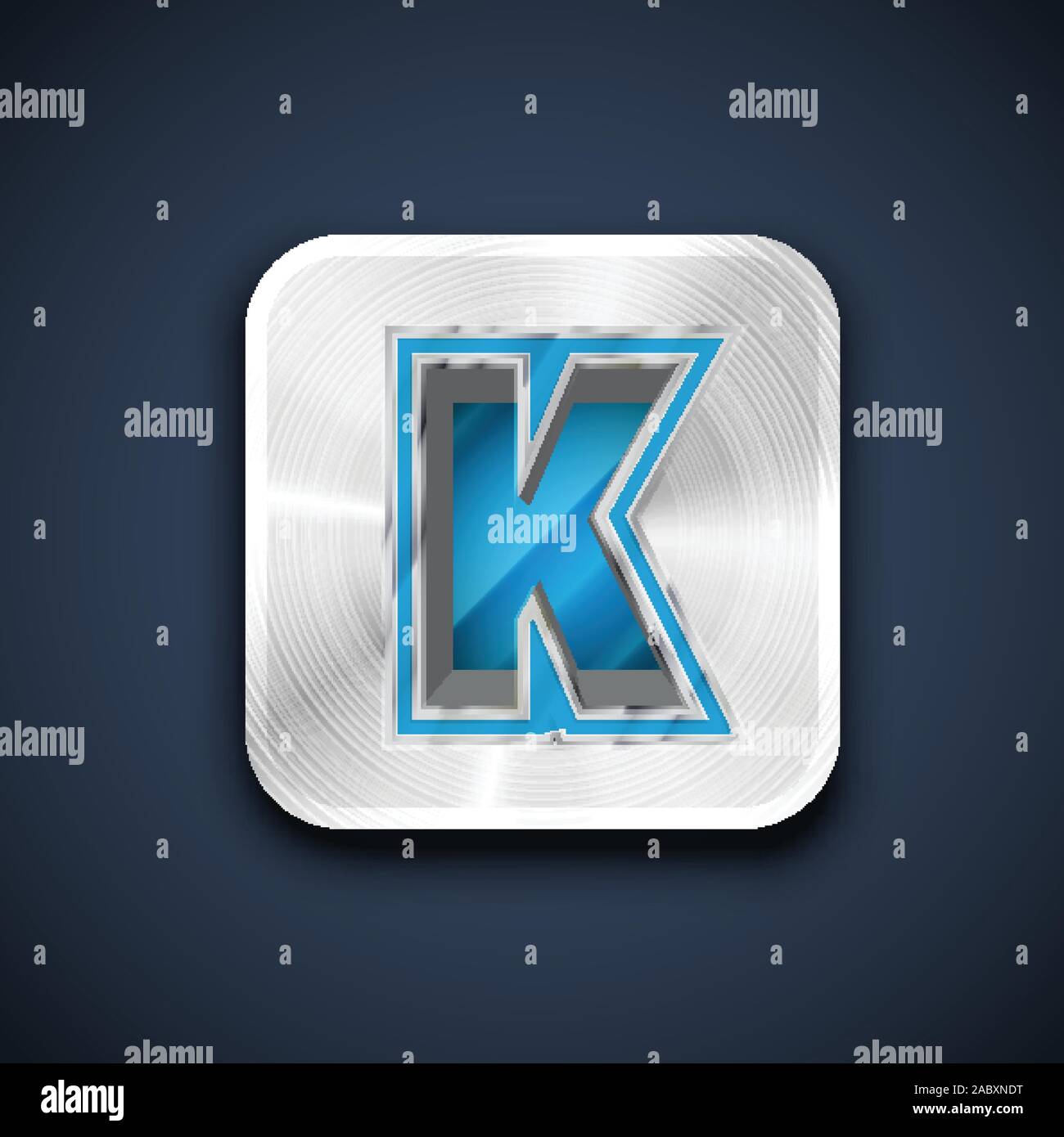 Metallic 3D character from a font set, vector illustration Stock Vector
