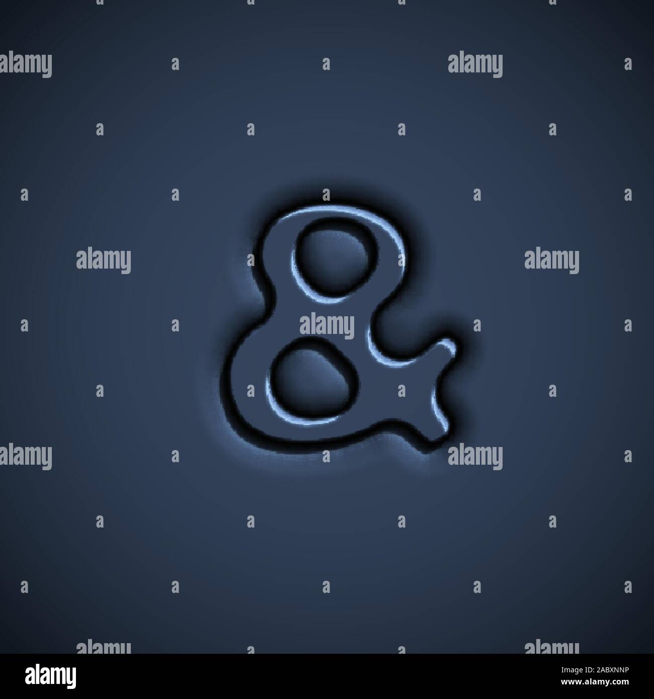 Pressed font character, vector illustration Stock Vector
