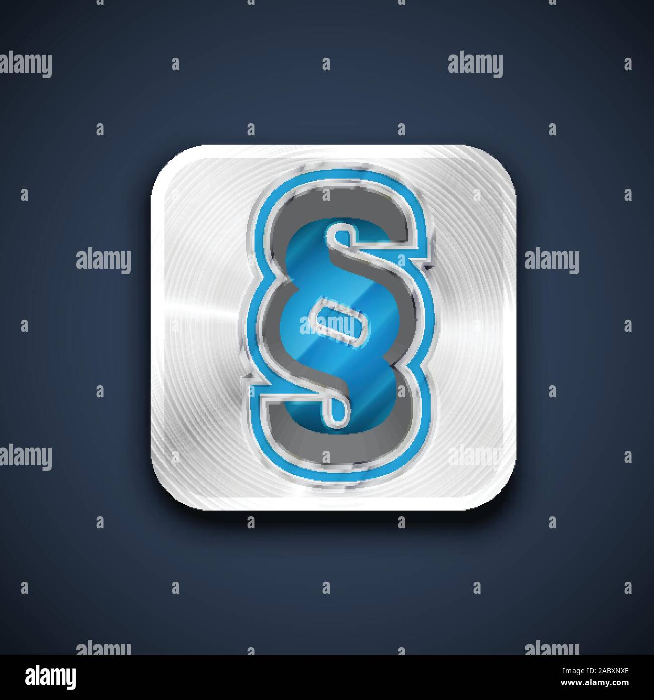 Metallic 3D character from a font set, vector illustration Stock Vector