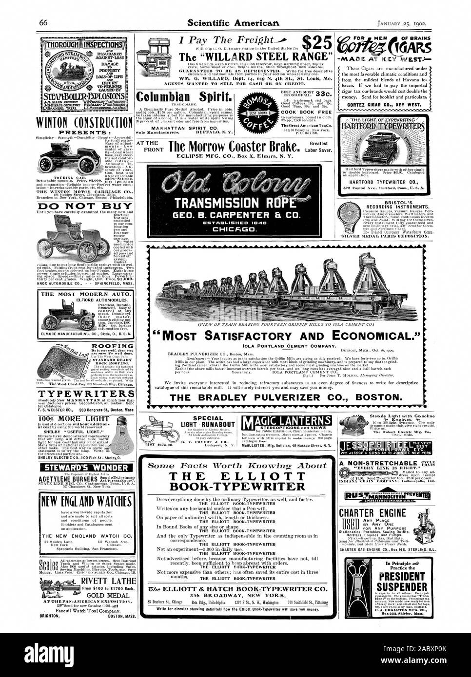 BUFFAL N. Y. COOK' BOOK FREE TRANSMISSION RIPE' GED. B. CARPENTER EL CO. ESTABLISHED 340 . CHICAGO. 'MOST SATISFACTORY AND ECONOMICAL.' THE MOST MODERN AUTO. ELORG AUTOMOBILES. q; STANDARD READY ROCK ROOFING. ipmfieierto'Yogrmthaetebrei'als'::fled TYPEWRITERS 100% MORE LIGHT SHELBY 'USEFUL LIGHT.' STEWARD'S 1NONDER IOLA PORTLAND CEMENT COMPANY. NM MI AND WATMS THE NEW ENCLAND WATCH CO. ACETYLENE BURNERS RIVETT LATHE From $100 to $1700 Each. GOLD MEDAL Faneuil Watch Tool Company. SPECIAL Lockport Si. Y. MAGIC LANTERNS THE ELLIOTT BOOK-TYPEWRITER Does everything done by the ordinary Typewriter Stock Photo