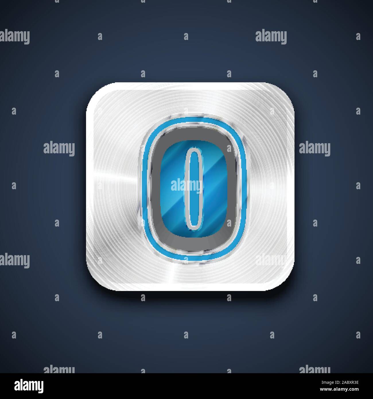 Metallic 3D character from a font set, vector illustration Stock Vector