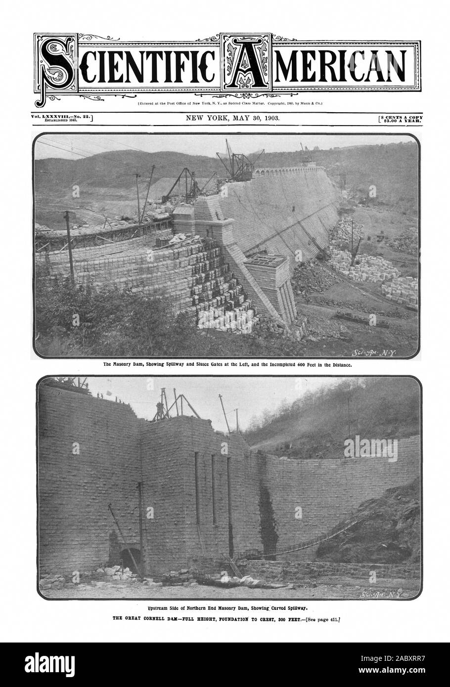 Masonry dam showing spillway Cut Out Stock Images & Pictures - Alamy