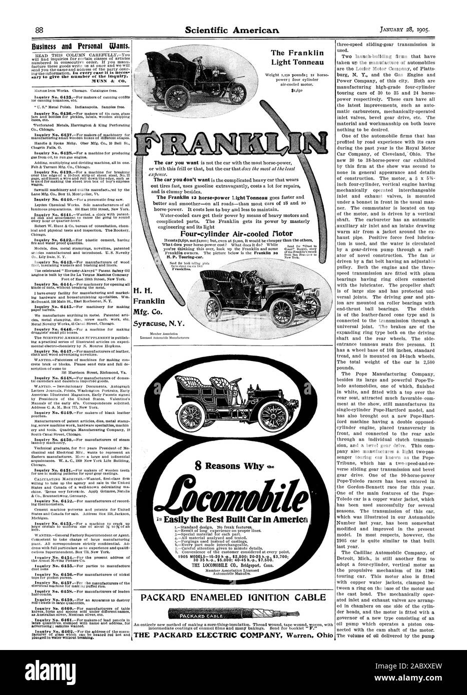 Franklin light tonneau four cylinder air cooled rlotor hires stock