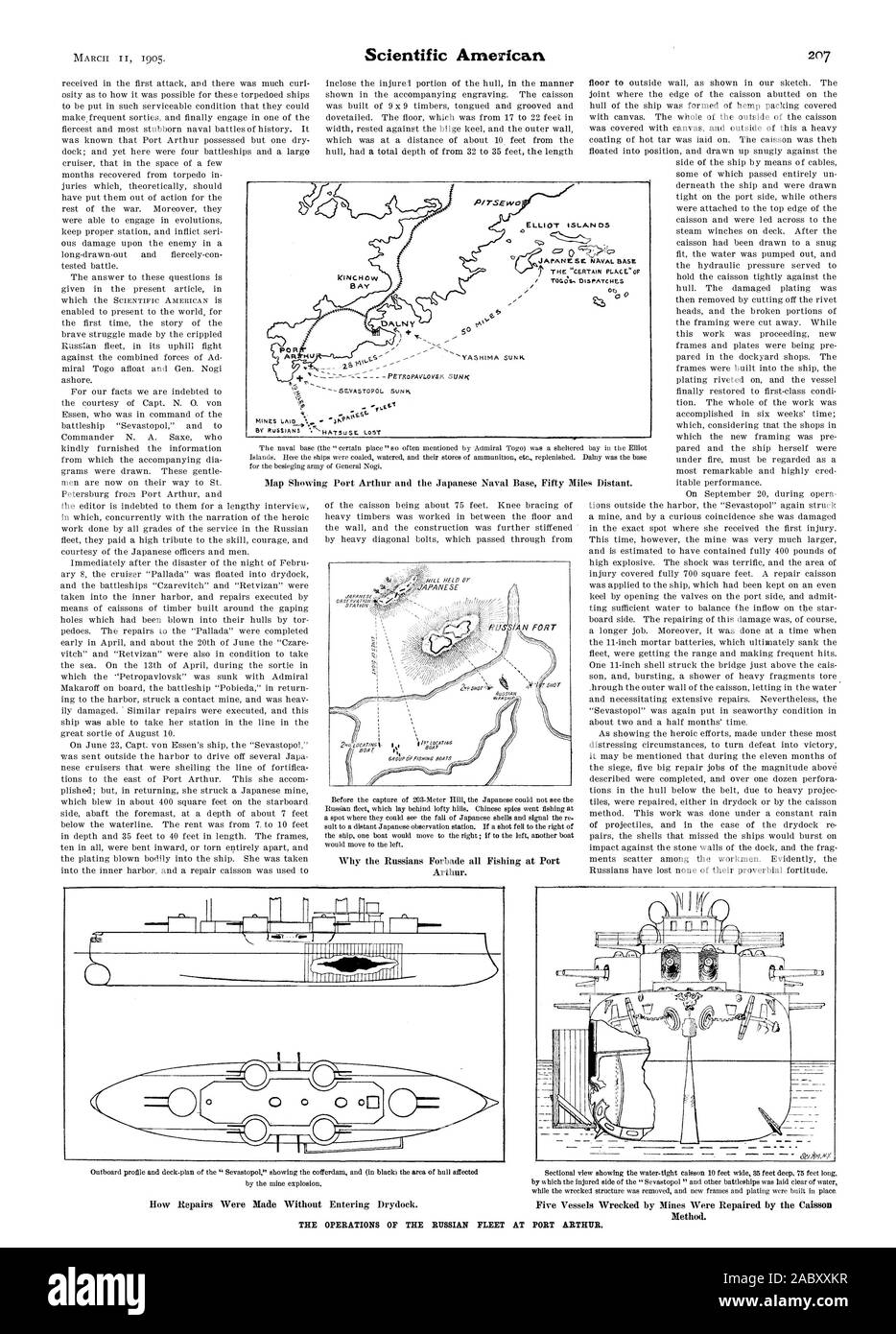 THE OPERATIONS OF THE RUSSIAN FLEET AT PORT ARTHUR., scientific american, 1905-03-11 Stock Photo