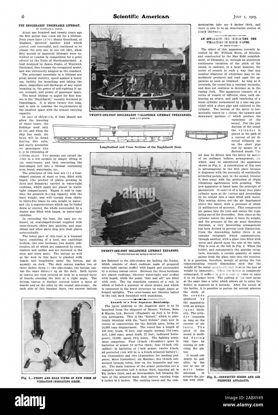 Launch of a New Japanese Battleship., scientific american, 1905-07-01 Stock Photo