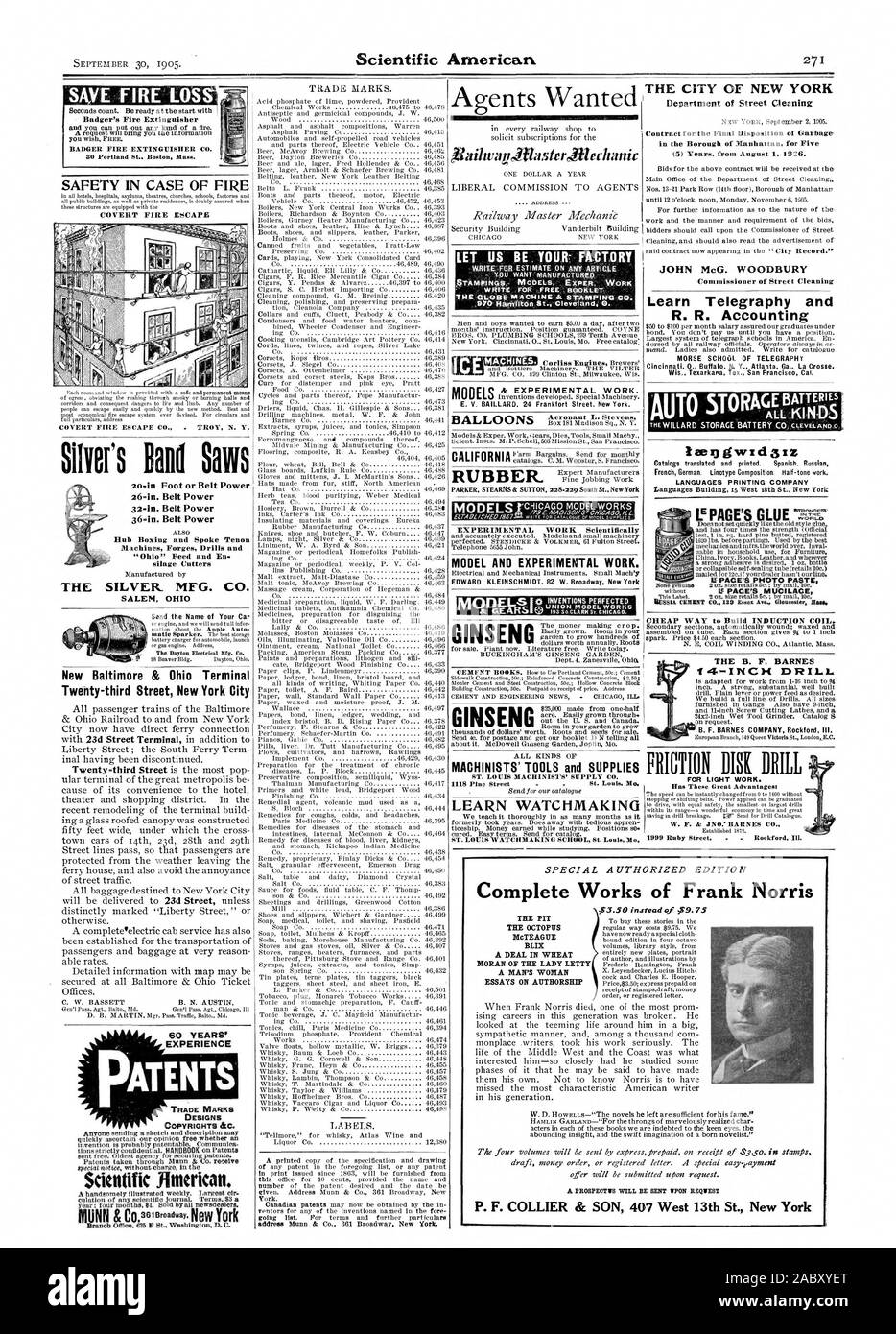 SAYE FIRE LOS Badger's Fire Extinguisher Silver's Baud Saws LET US BE YOUR- FACTORY STANIPINGS MODELS E X PE Ft WORK WRITE FOR FREE BOOKLET 97O Hamilton St. Cleveland 0. & EXPERIMENTAL WORK. Hub Boxing and Spoke Tenon Machines Forges Drills and 'Ohio' Feed and En silage Cutters THE SILVER MFG. CO. SALEM OHI Send the Name of Your Car The Dayton Electrical Mfg Co. 98 Beaver Bldg. Dayton Ohio. New Baltimore & Ohio Terminal Twenty-third Street New York City EXPERIMENTAL WORK Scientifically MODEL AND EXPERIMENTAL WORK. EDWARD KLEINSCHMIDT. 82 W. Broadway New York MACHINISTS' TOOLS and SUPPLIES Stock Photo