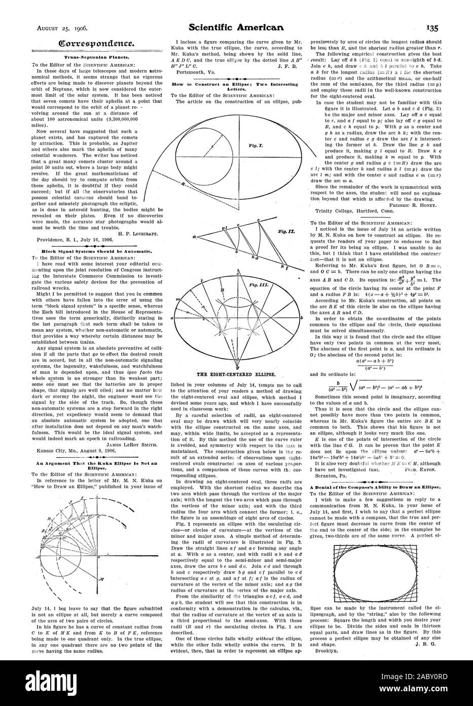 Trans-Neptunian Planets. Block Signal Systems Should be Automatic. An  Argument That the Kuka Ellipse Is Not an Ellipse. How to Construct an  Ellipse: Two Interesting Letters. A Denial of the Compass's Ability