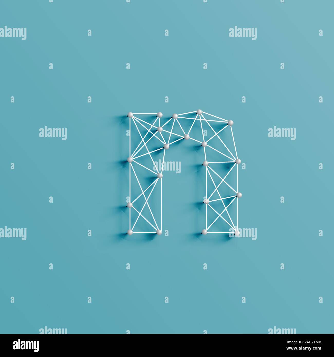 A character made by pins and lines, 3D and realistic, vector Stock Vector