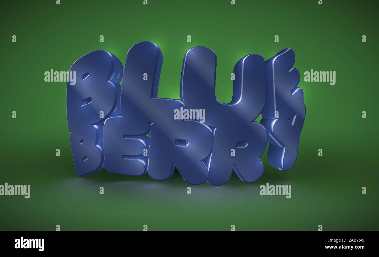 3D typography - blueberry, vector Stock Vector Image & Art - Alamy