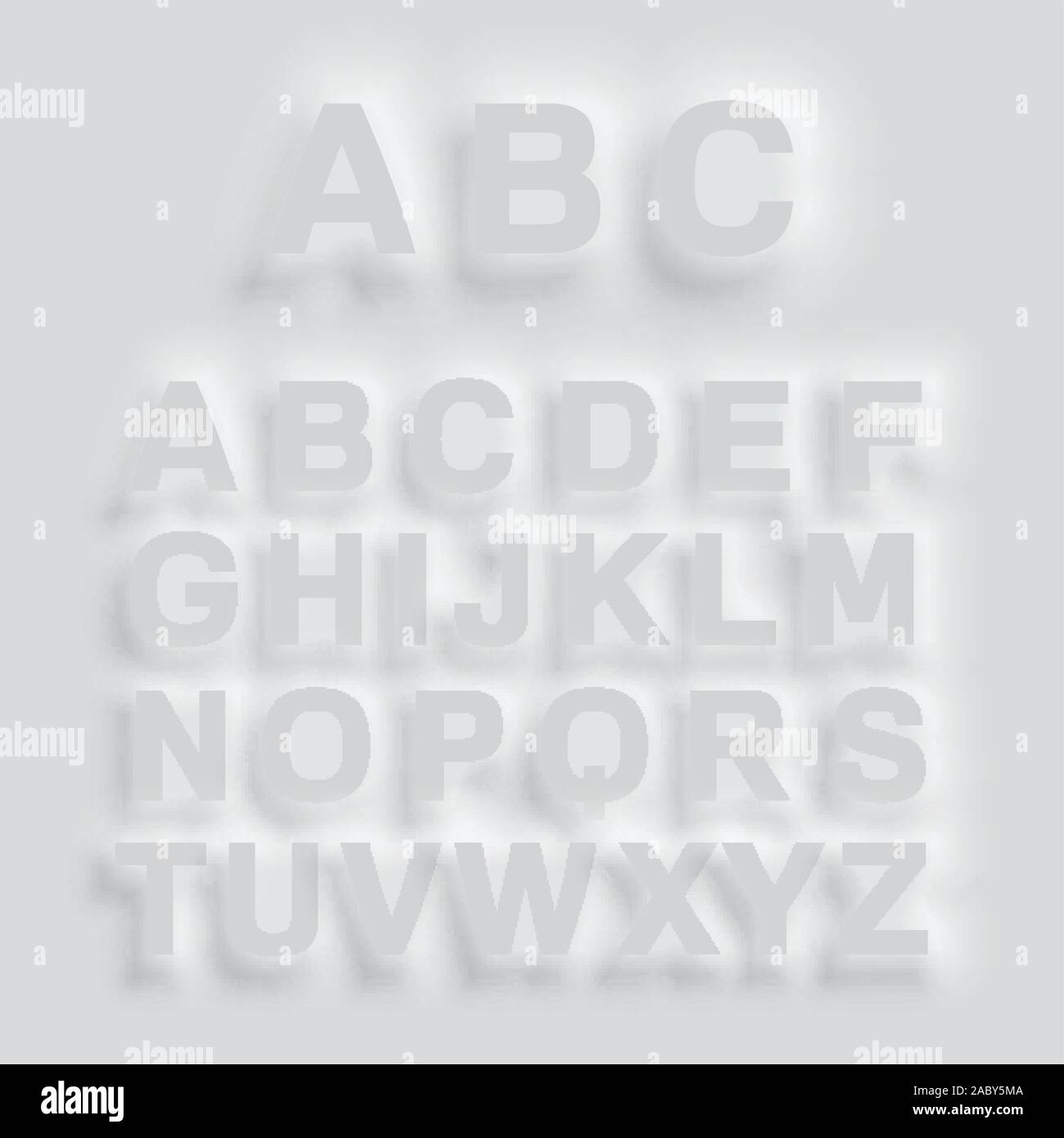 Gray bulging typeface, vector Stock Vector