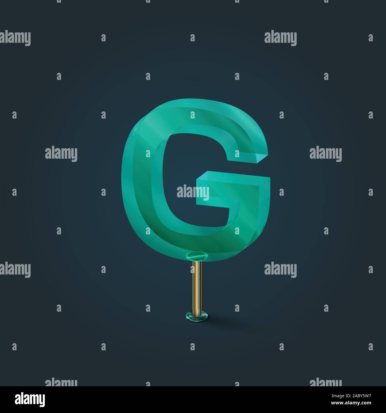 Character made by glass, vector Stock Vector
