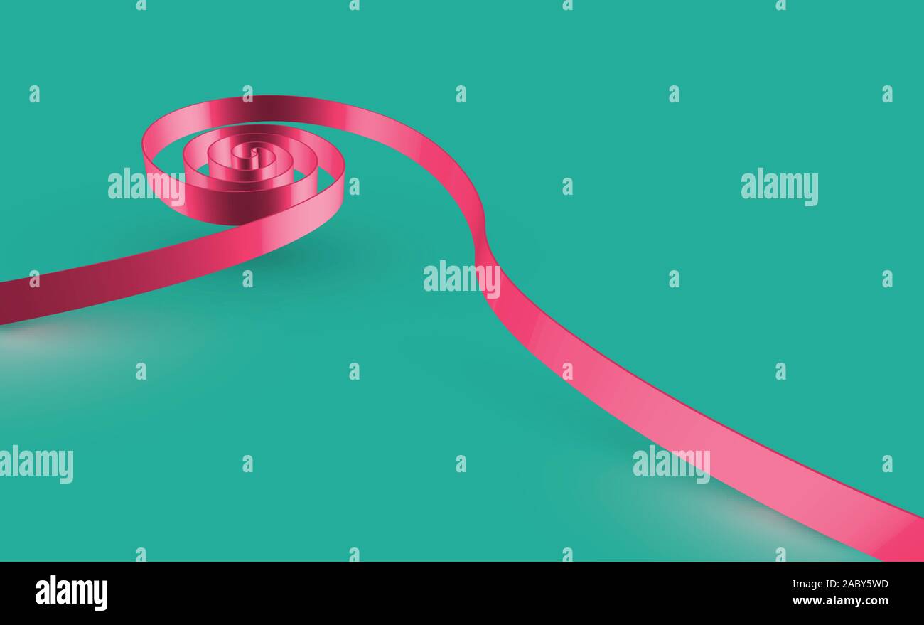 Pink Swirl Ribbons Pink swirly ribbon on green background, vector Stock Vector Image & Art ...
