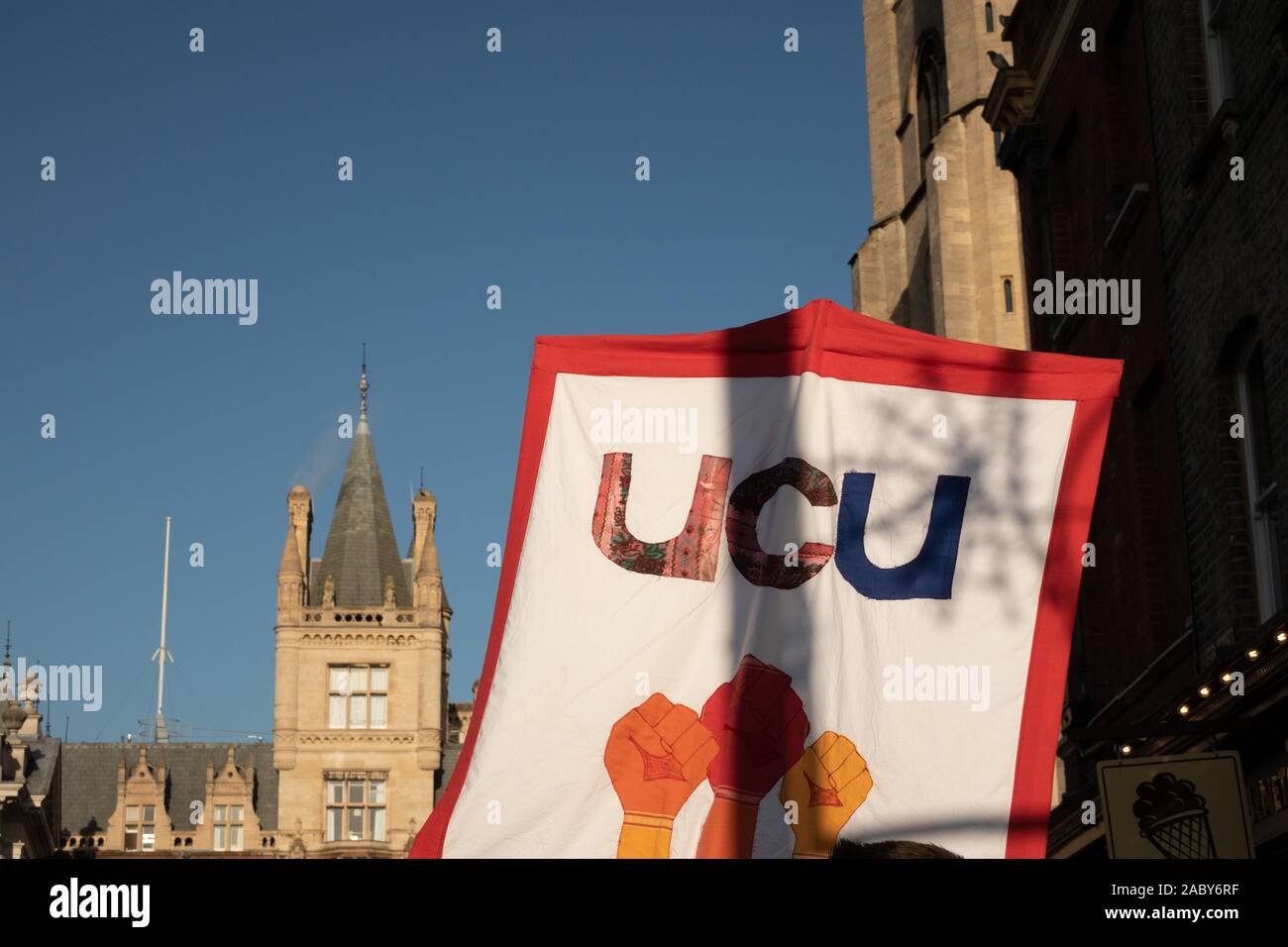 University workers are to strike for eight days in disputes over pay and pensions.. University and College Union is the largest trade union and profes Stock Photo