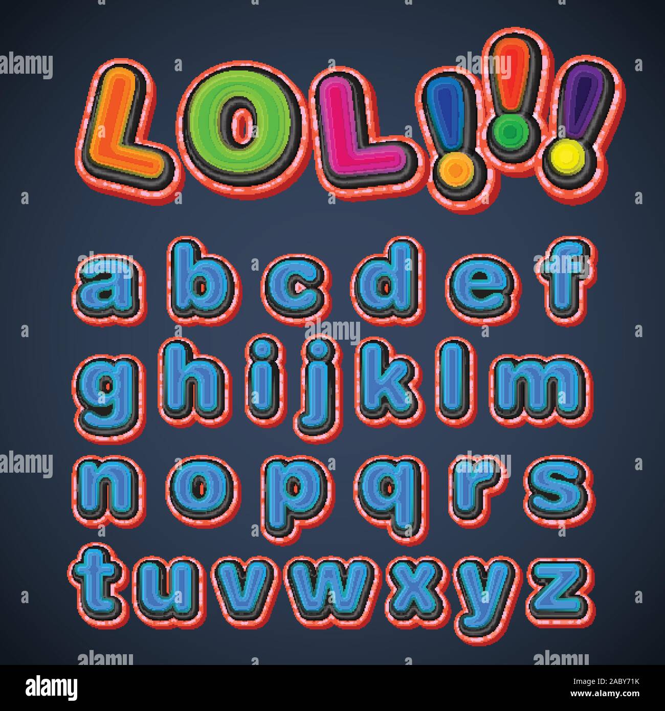 Comic font set, vector Stock Vector