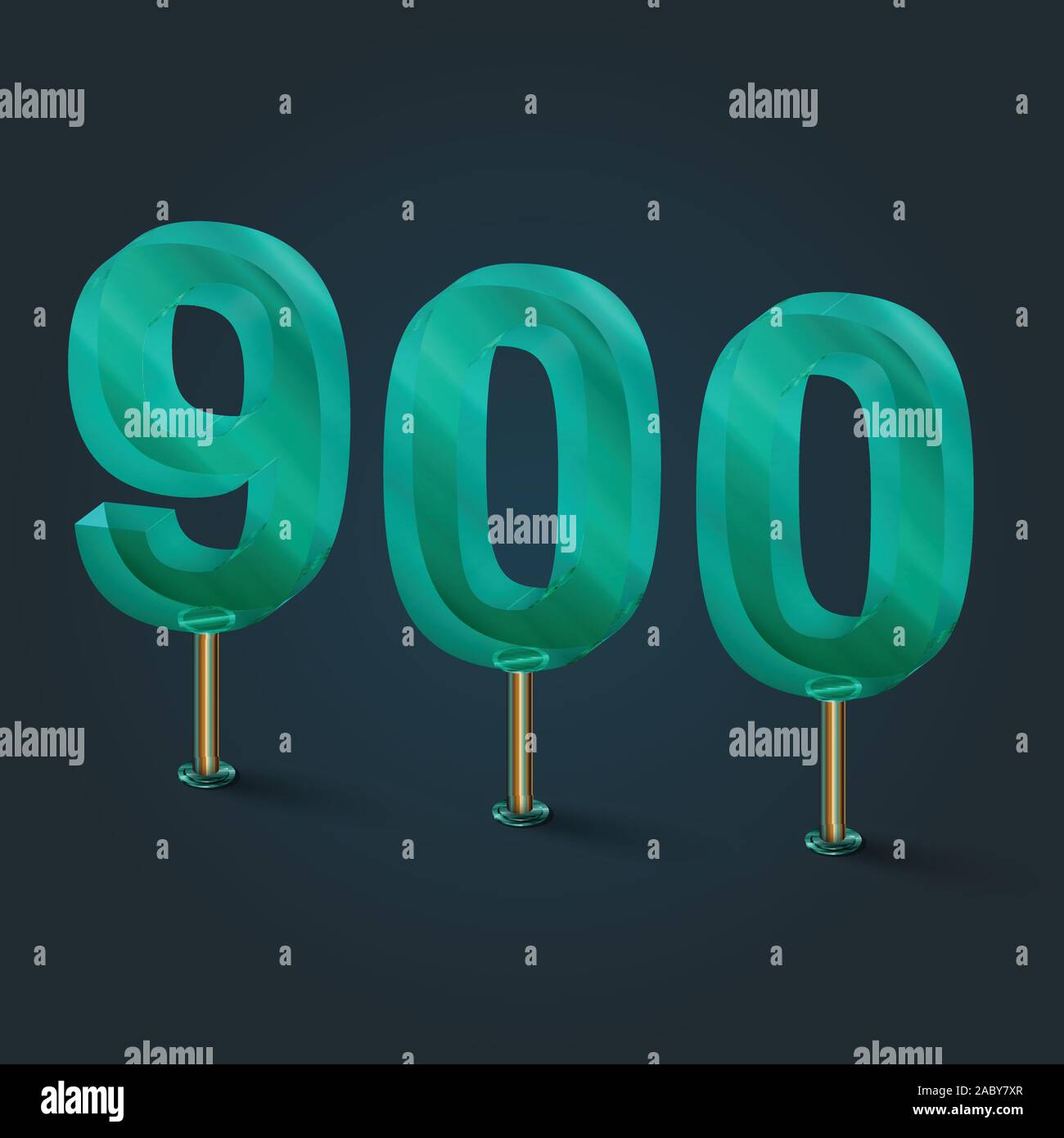 Number Made By Glass Vector Stock Vector Image Art Alamy