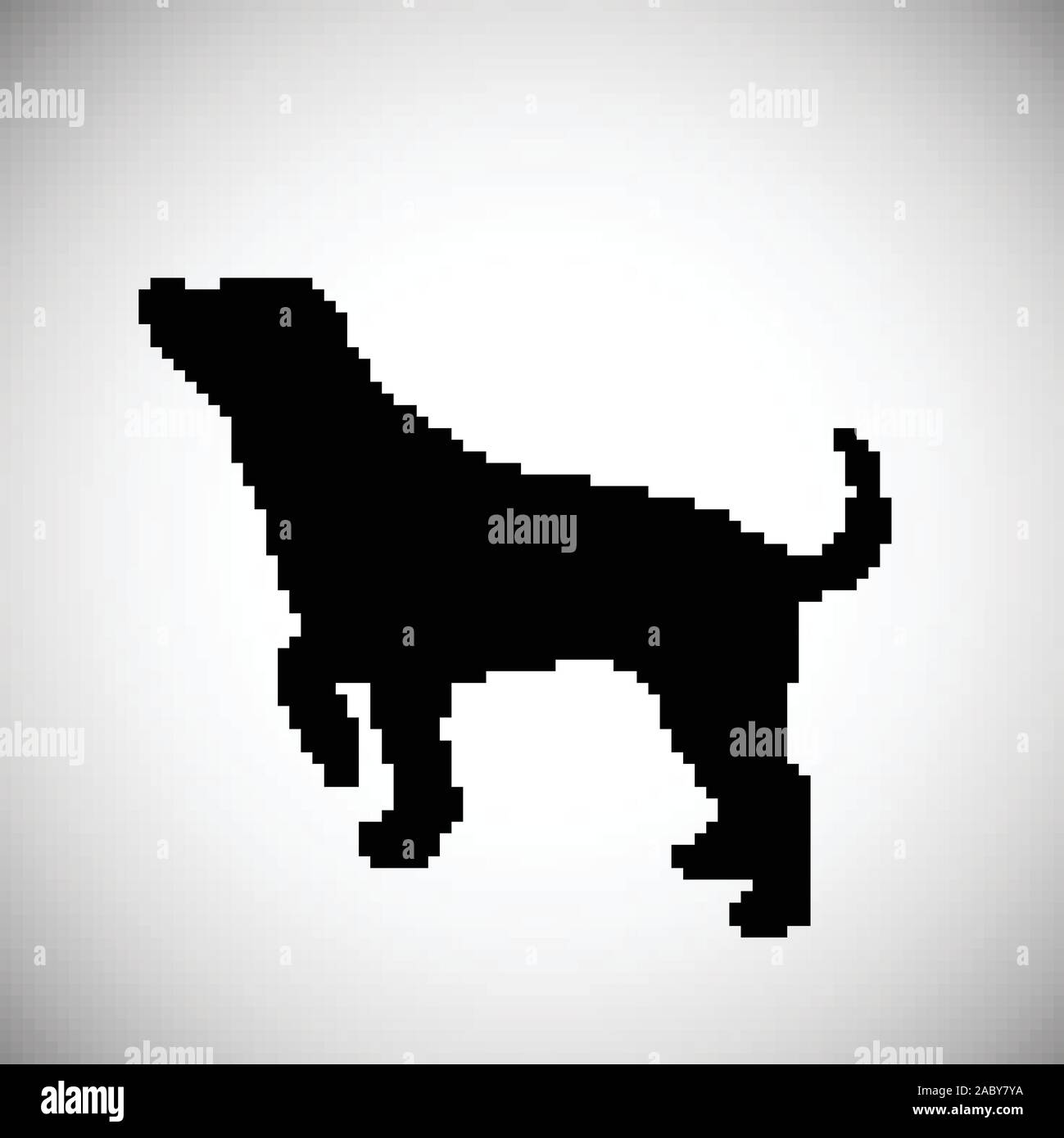 Colorful dog made by lines, vector illustration Stock Vector
