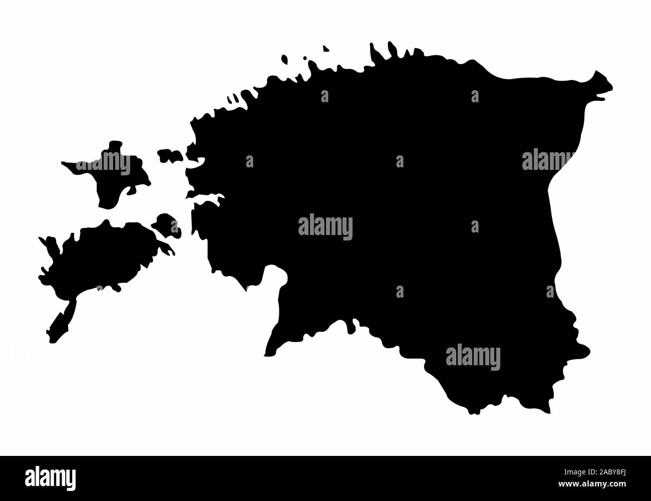 Estonia silhouette map Stock Vector
