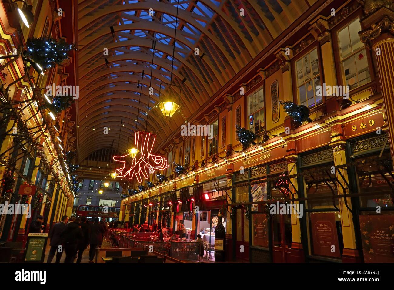Leadenhall Market, City of London, Gracechurch Street ,London, EC3V 1LT Stock Photo