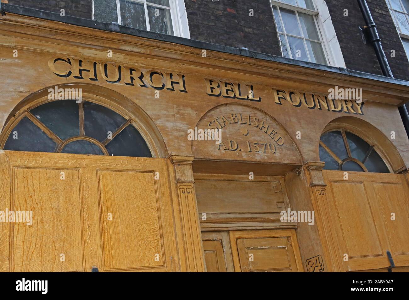 Outside/external Whitechapel Bell Foundry, 32 Whitechapel Rd, Shadwell, London E1 1EW - now sold to Raycliffe, possible museum trust Stock Photo