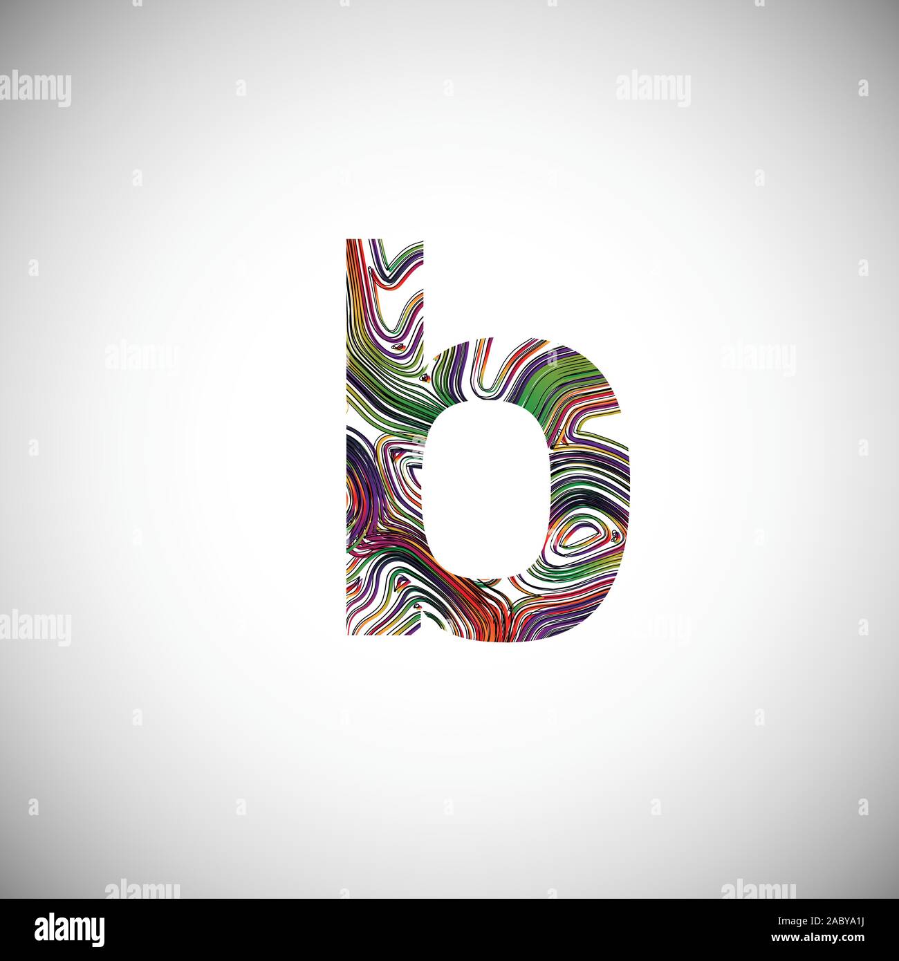 Colorful character from a typeface, vector illustration Stock Vector