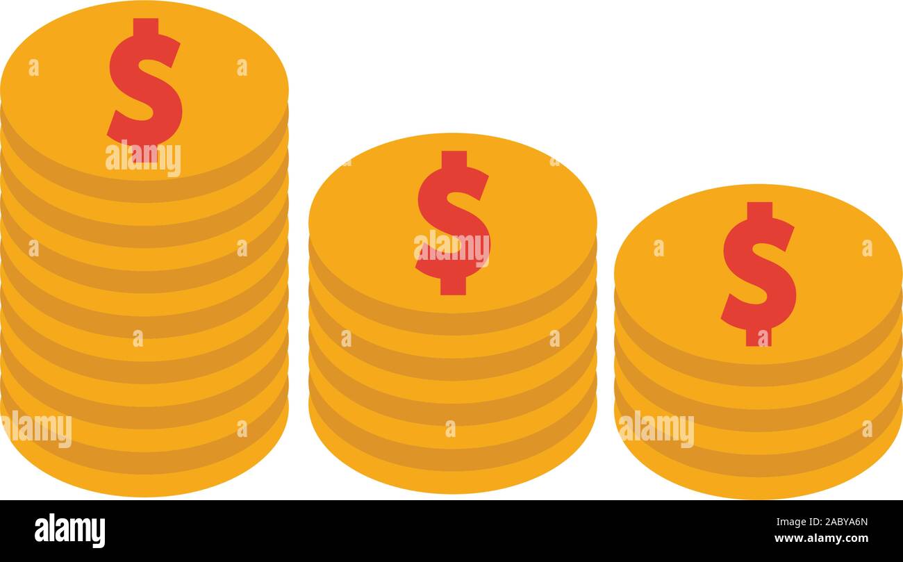 Coins flat icon. Colored simple element from medicine collection for ...