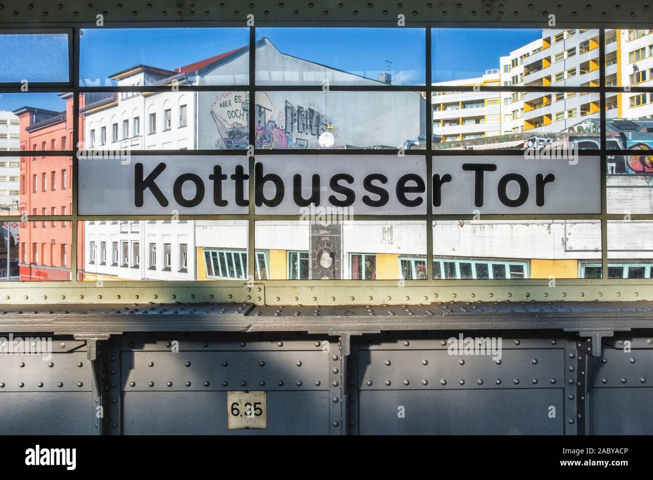 Kottbusser Tor U-Bahn underground railway station in Kreuzberg-Berlin is served by the U 1, U 3 and U 8 lines. Stock Photo