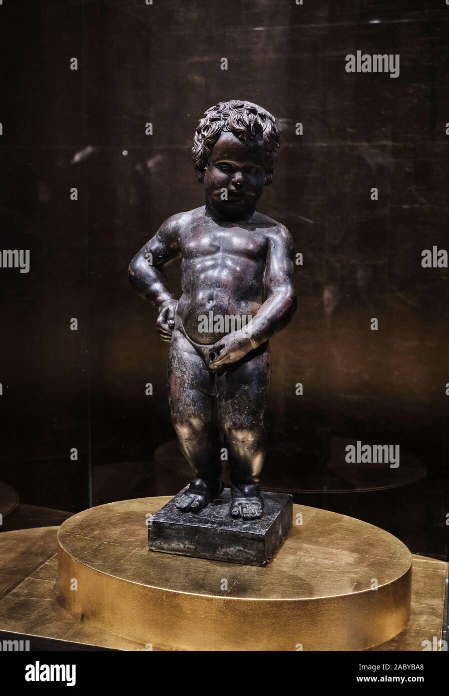 the original Manneken Pis (Manikin Piss) Brussels Belgium NOV 2019
