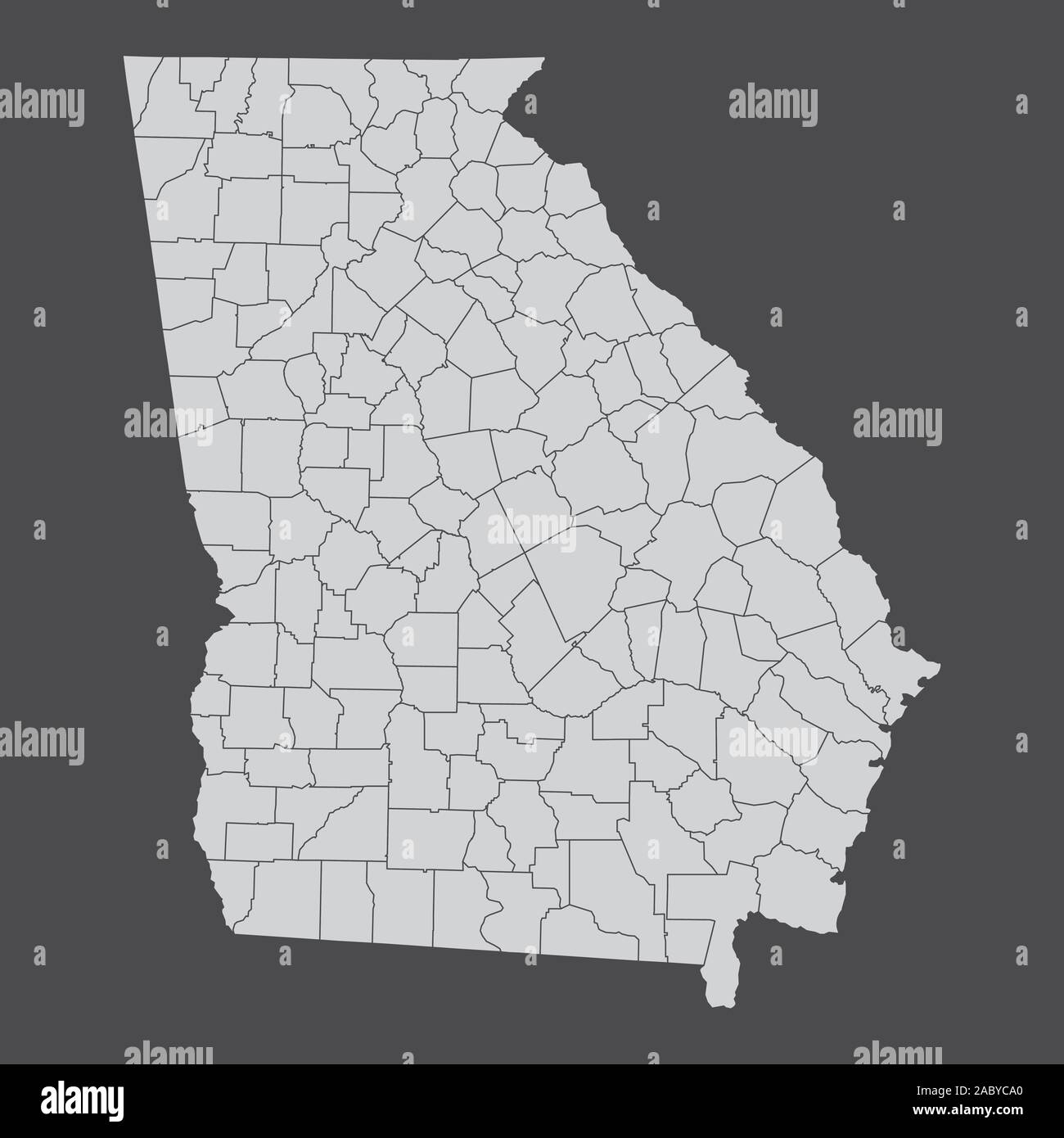 Map Of Counties In Georgia Georgia Counties Map Stock Vector Image & Art - Alamy