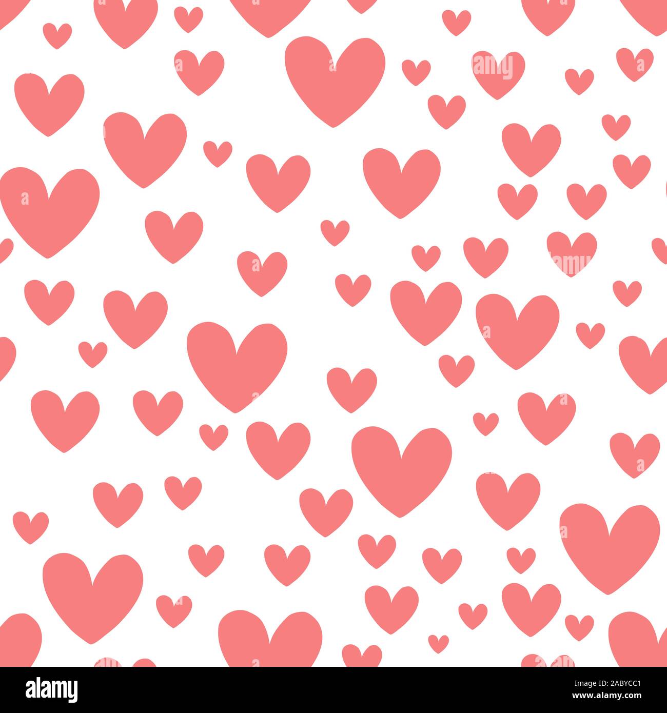 Pink heart seamless pattern on white background vector. Minimalist style  pattern of hearts. Illustration Stock Vector Image & Art - Alamy