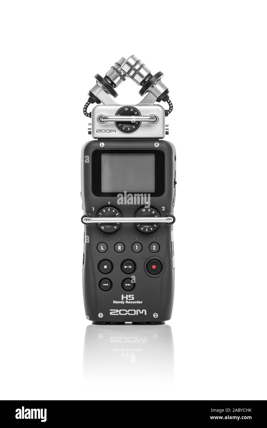Zoom H5 - Portable digital 4-channel audio recorder, 24-bit 96kHz. Stock Photo