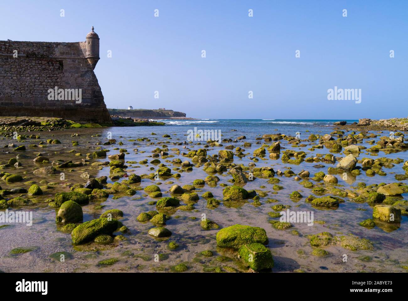 The old city walls of Peniche Portugal Stock Photo