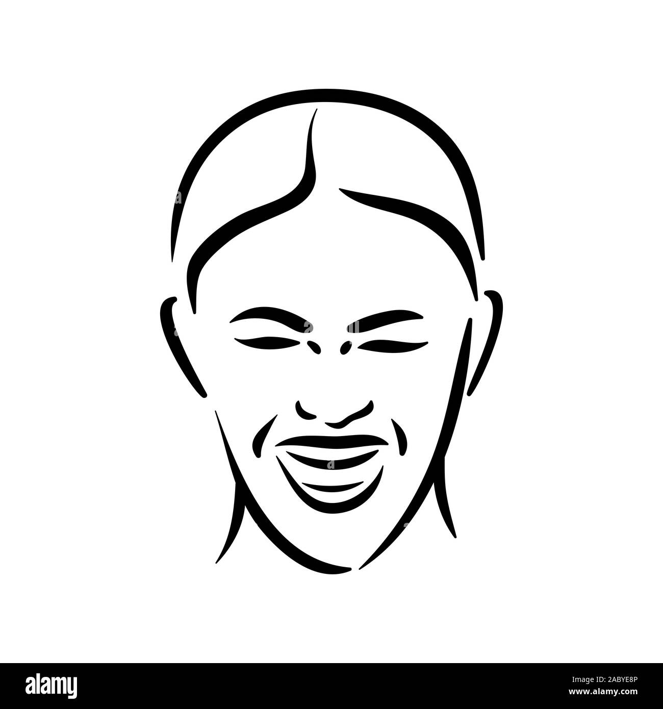 Crying sad woman face icon on white background Stock Vector Image & Art ...