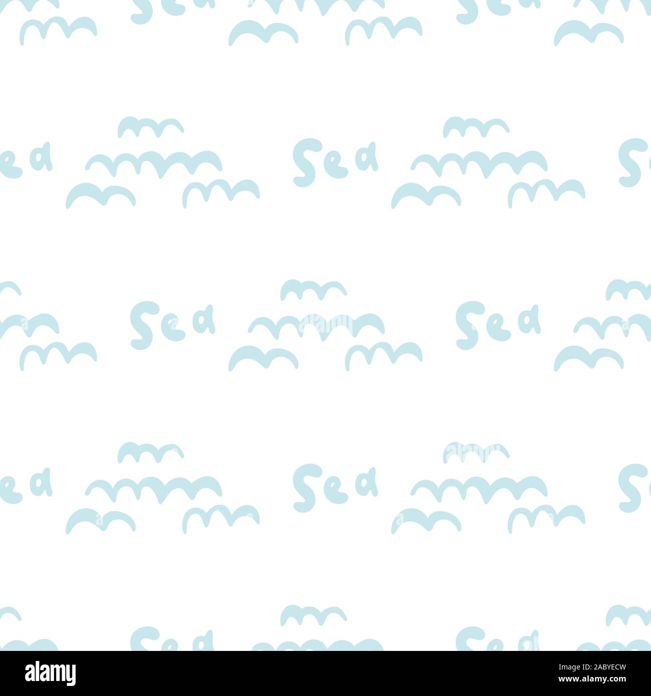 Vector abstract seamless pattern, hand-drawn pattern, waves background. Seamless pattern can be used for pattern fills, web page background,surface Stock Vector