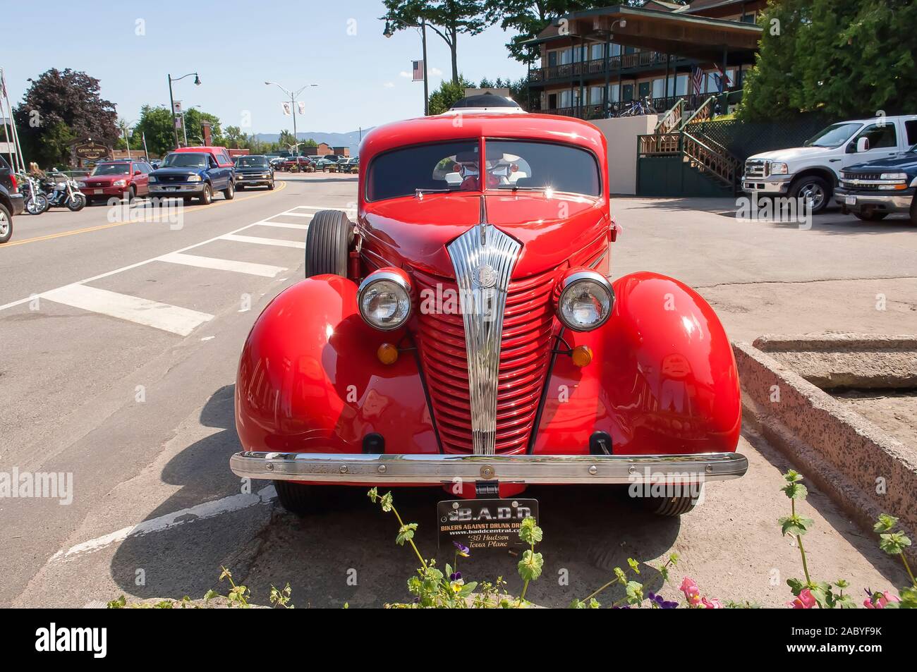 Red 1938 Hudson Terraplane manufactured in Detroit, Michigan Stock