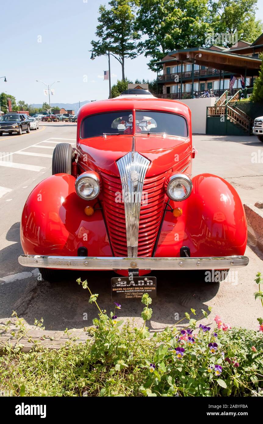 Red 1938 Hudson Terraplane manufactured in Detroit, Michigan Stock