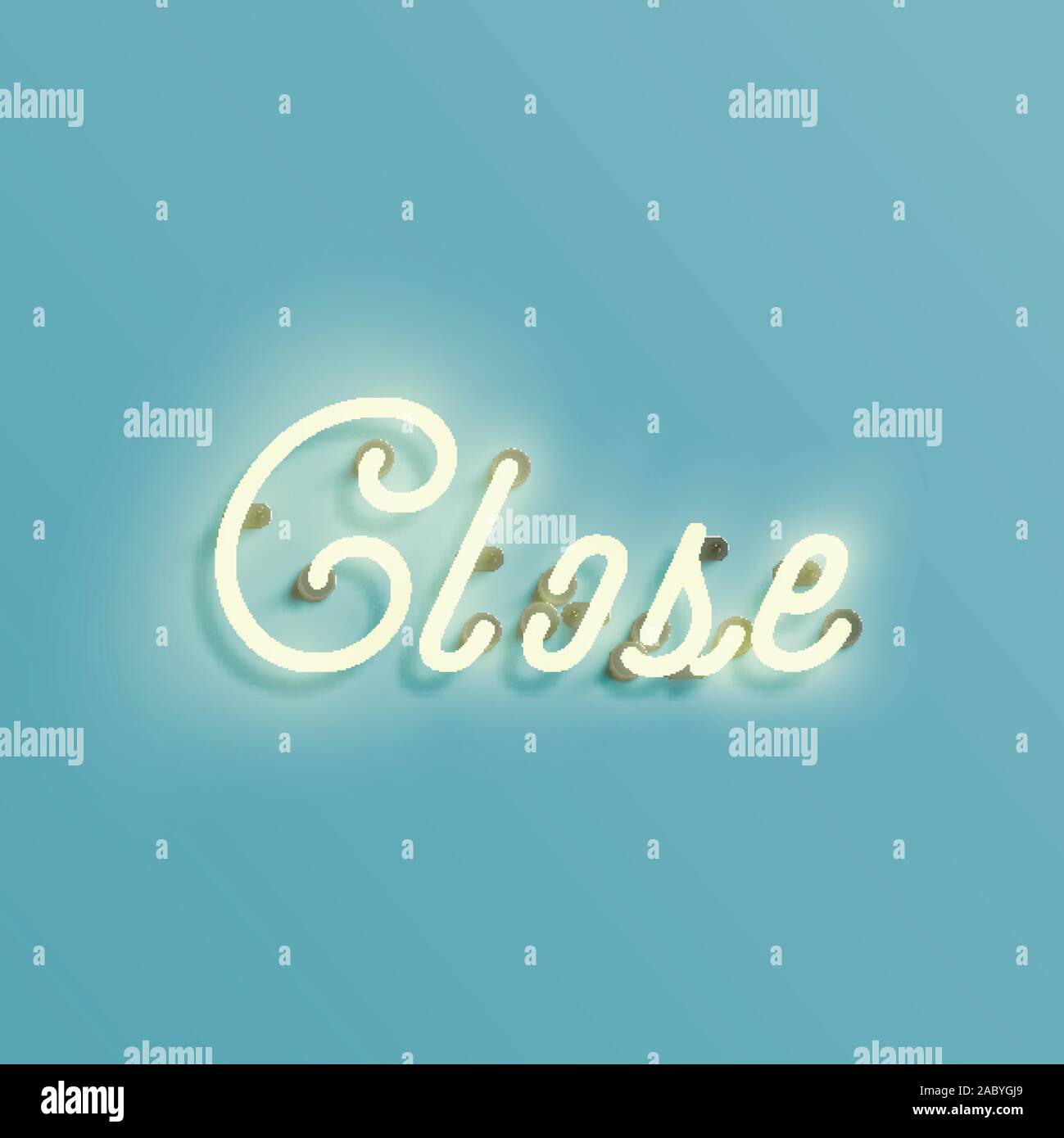 Neon sign from a typeface, vector Stock Vector