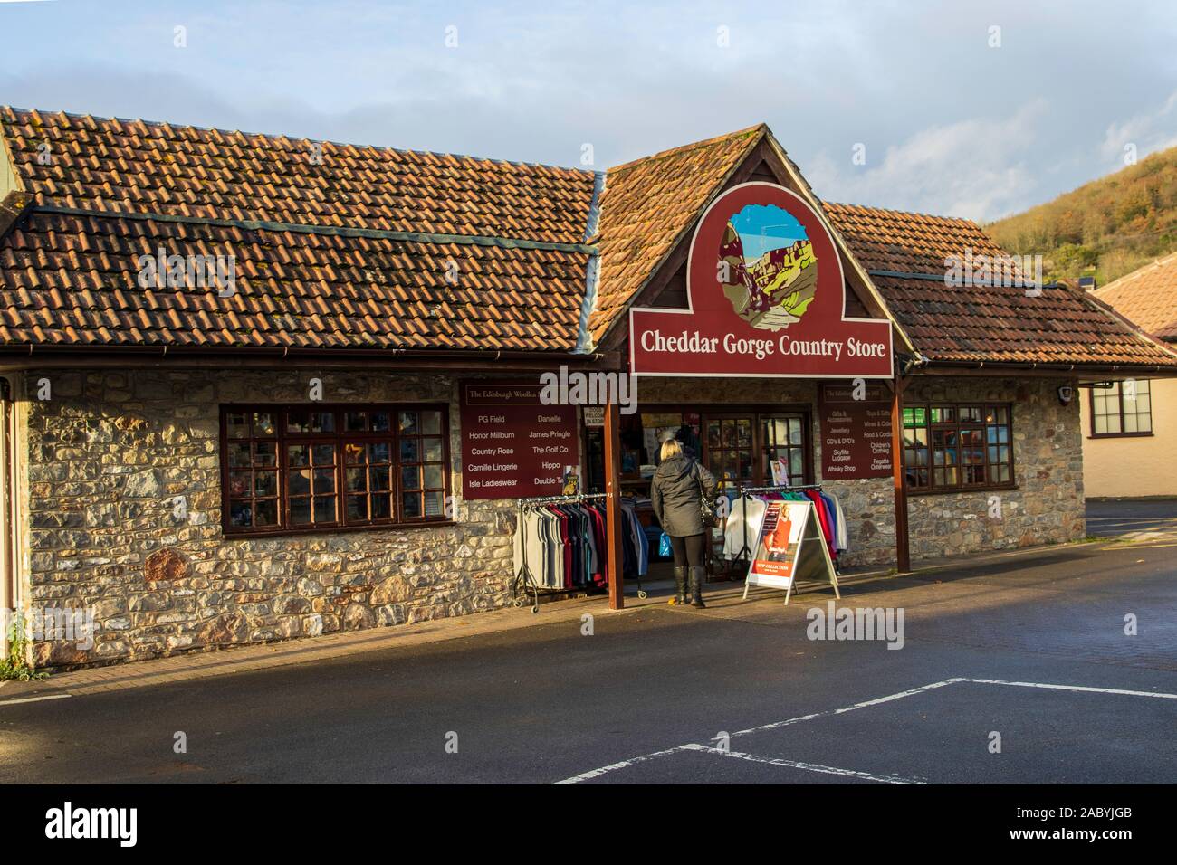 view from the car park of Cheddar Country Store, Cliff St