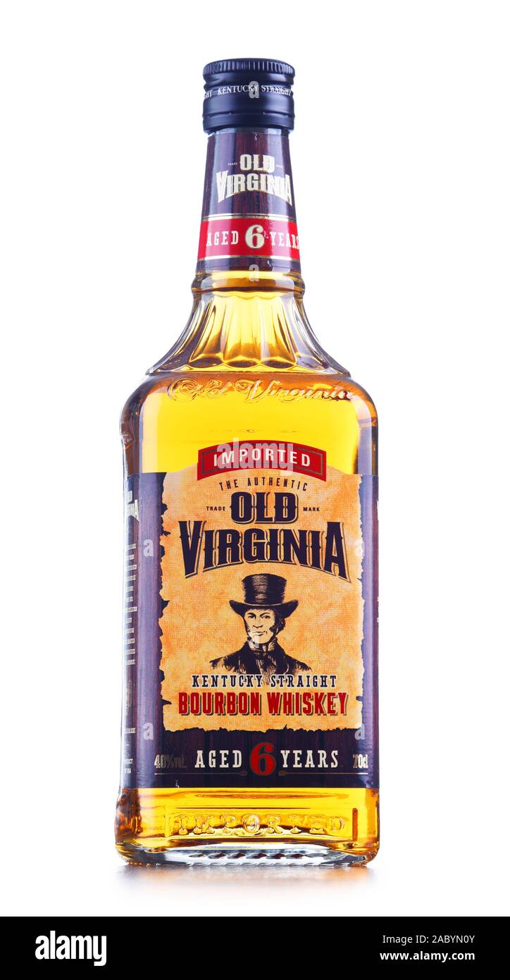 POZNAN, POL - JAN 24, 2019: Bottle of Old Virginia Kentucky Straight Bourbon Whiskey Stock Photo