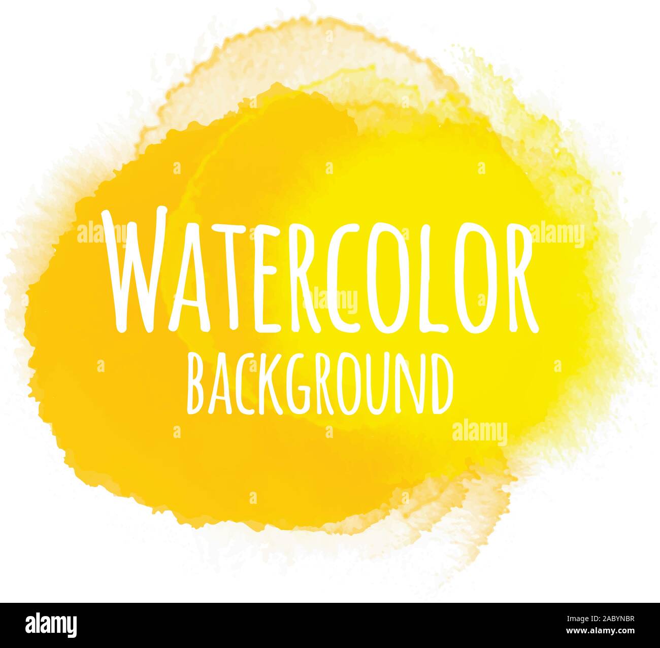 Abstract Watercolor Background Yellow Color Isolated On White