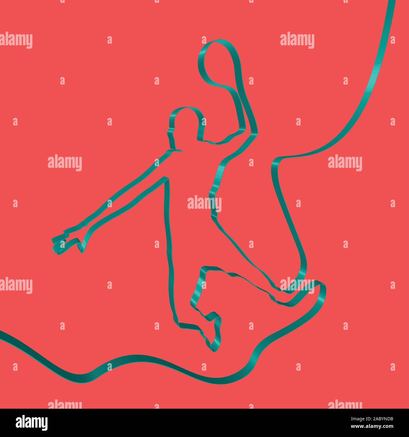 Basketball With Ribbon Colorful ribbon shapes a basketball player, vector Stock Vector Image ...