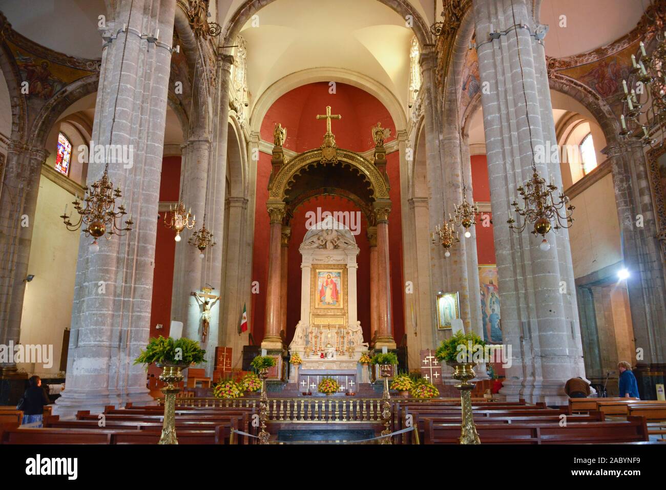 Alte Basilika Maria de Guadalupe, Mexiko Stadt, Mexiko Stock Photo