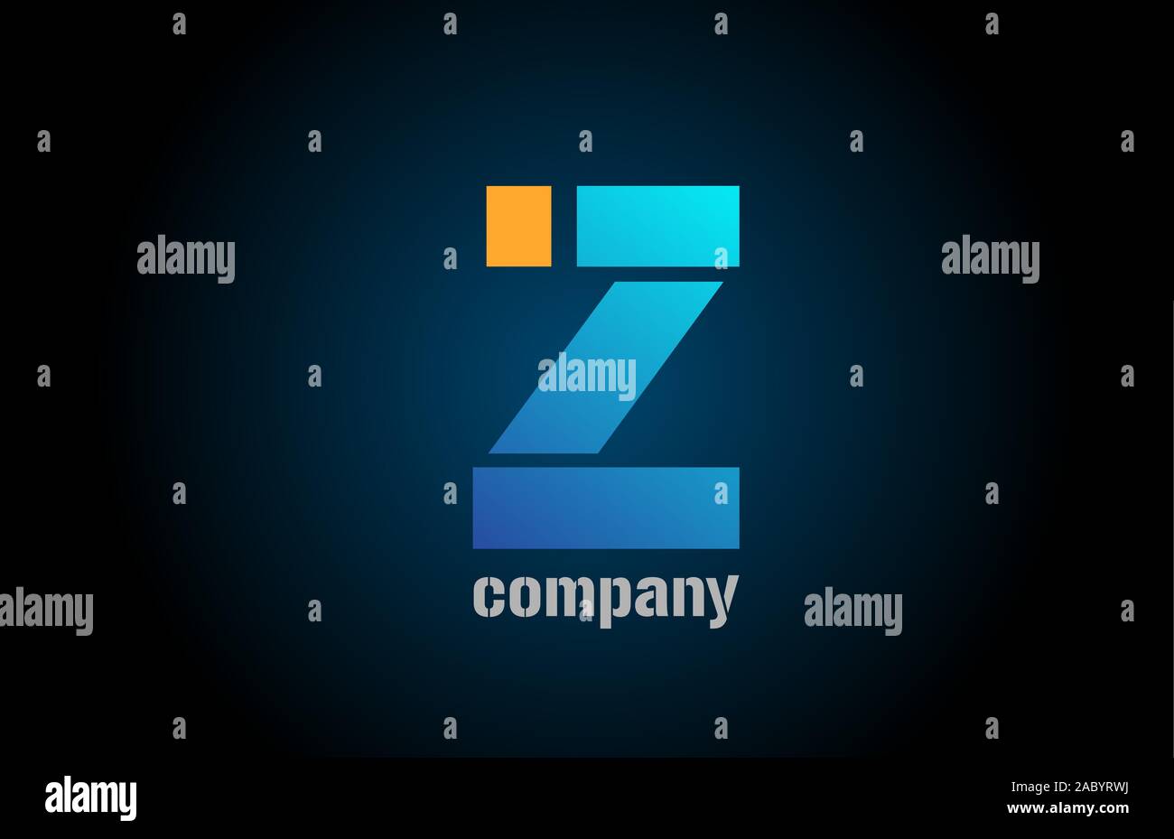 blue and orange logo z alphabet letter design icon for company ...