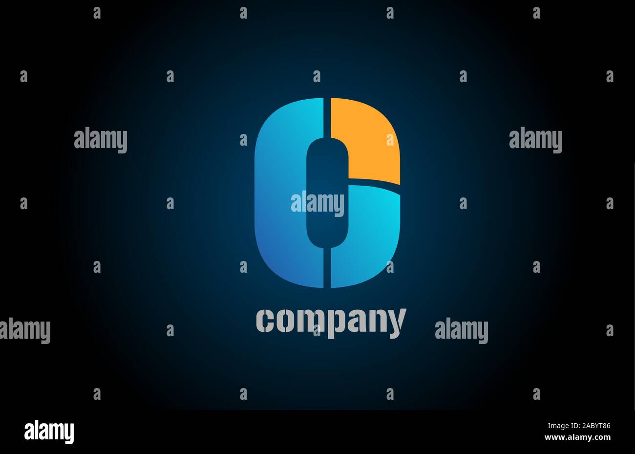 blue and orange logo o alphabet letter design icon for company ...