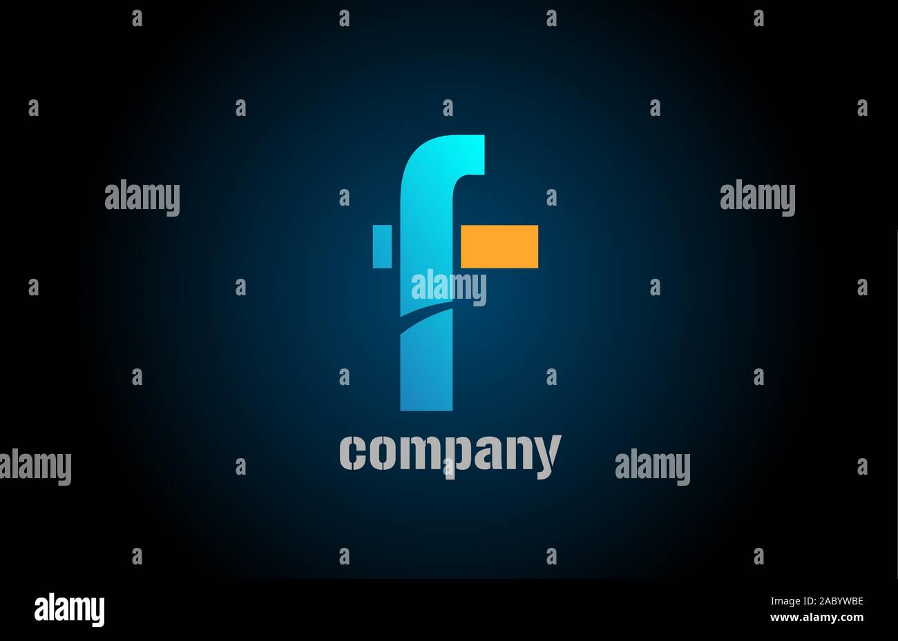 blue and orange logo f alphabet letter design icon for company ...